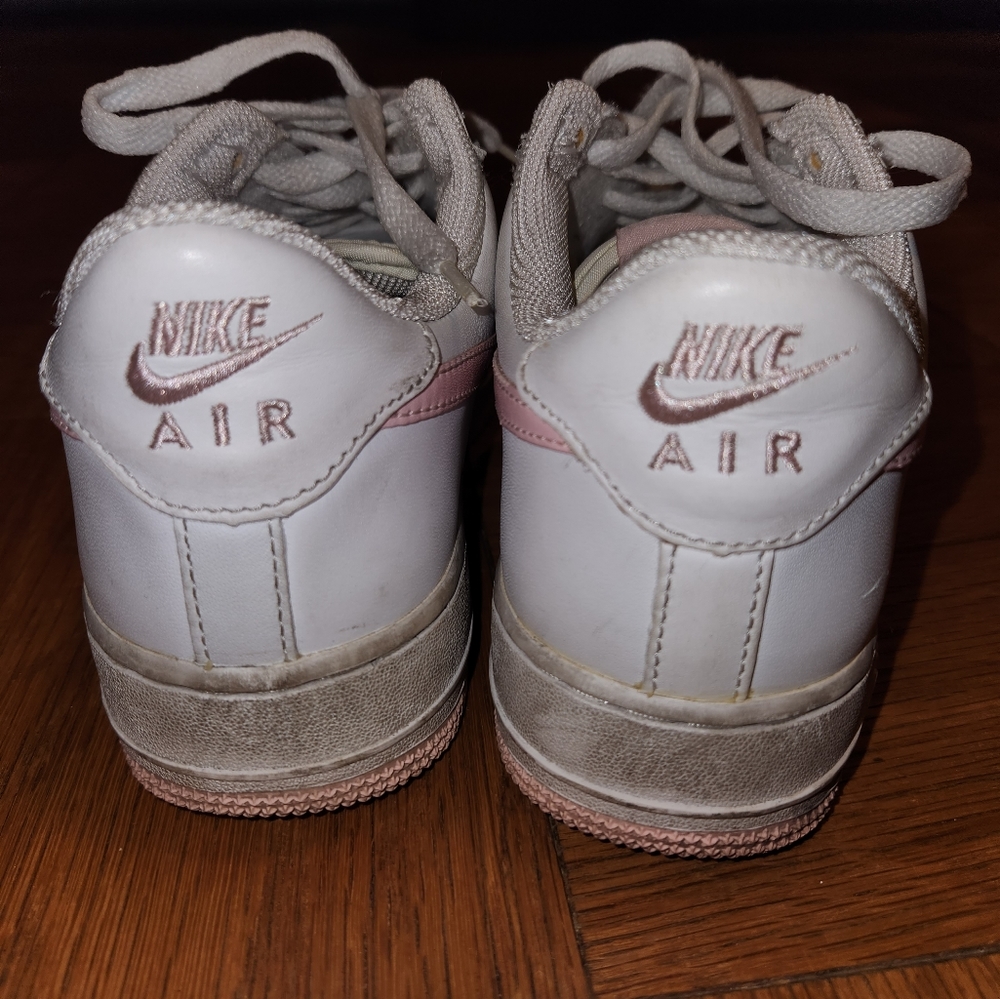 Nike Air Force 1, white/pink, womens size 9 - Picture 2 of 4